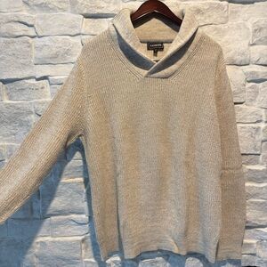 Express Cream V-Neck Sweater with Relaxed Fit